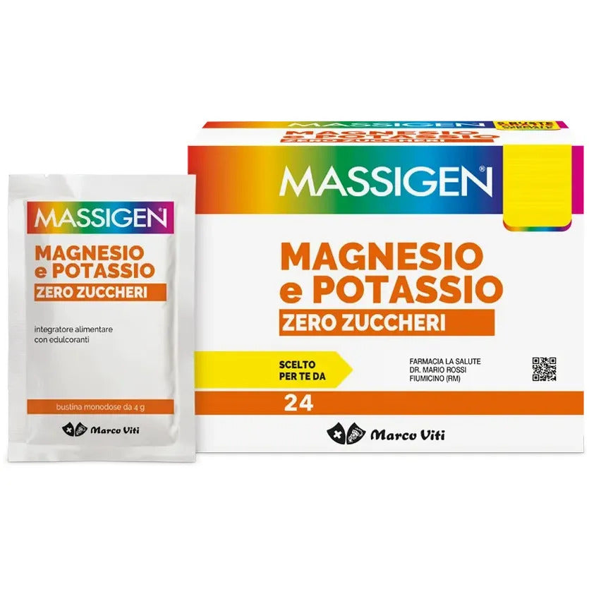 Massigen Magnesio e Potassio Zero Zuccheri 24 bustine